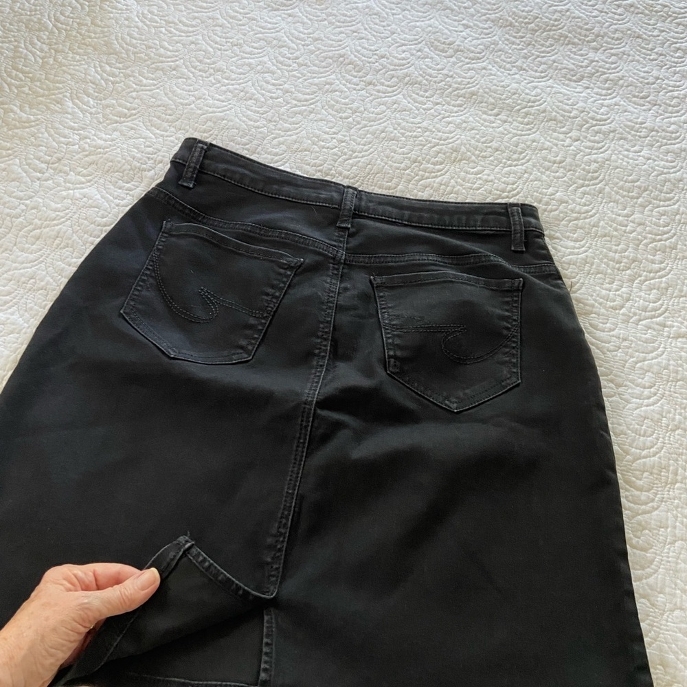 Riders by Lee Black Pencil Skirt Knee Length Mid Rise Pockets 80’s Retro Chic - Picture 10 of 13